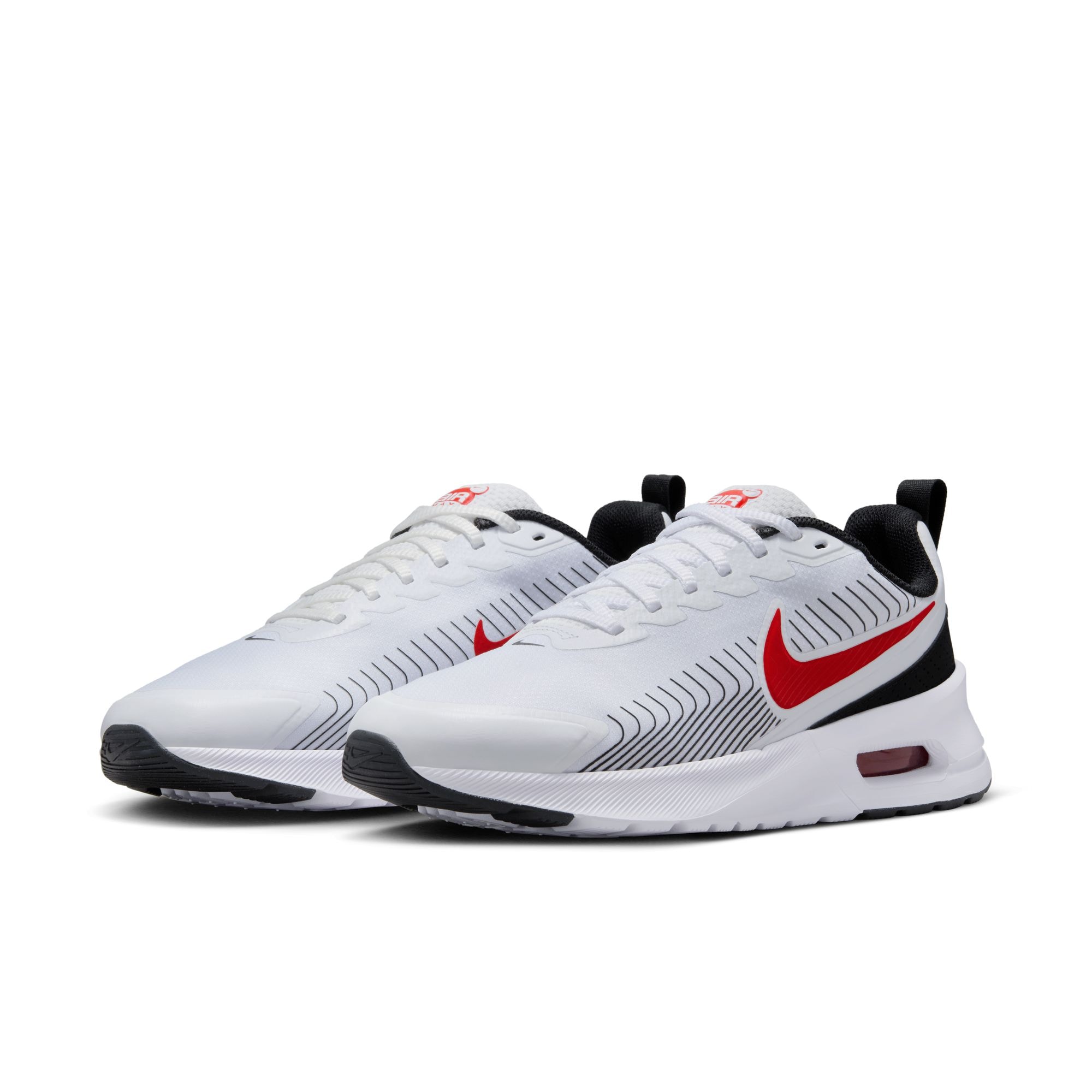 Sneaker NIKE SPORTSWEAR "NIKE AIR MAX NUAXIS", Herren, Gr. 40, weiß, university rot, schwarz, weiß, Schuhe Sneaker
