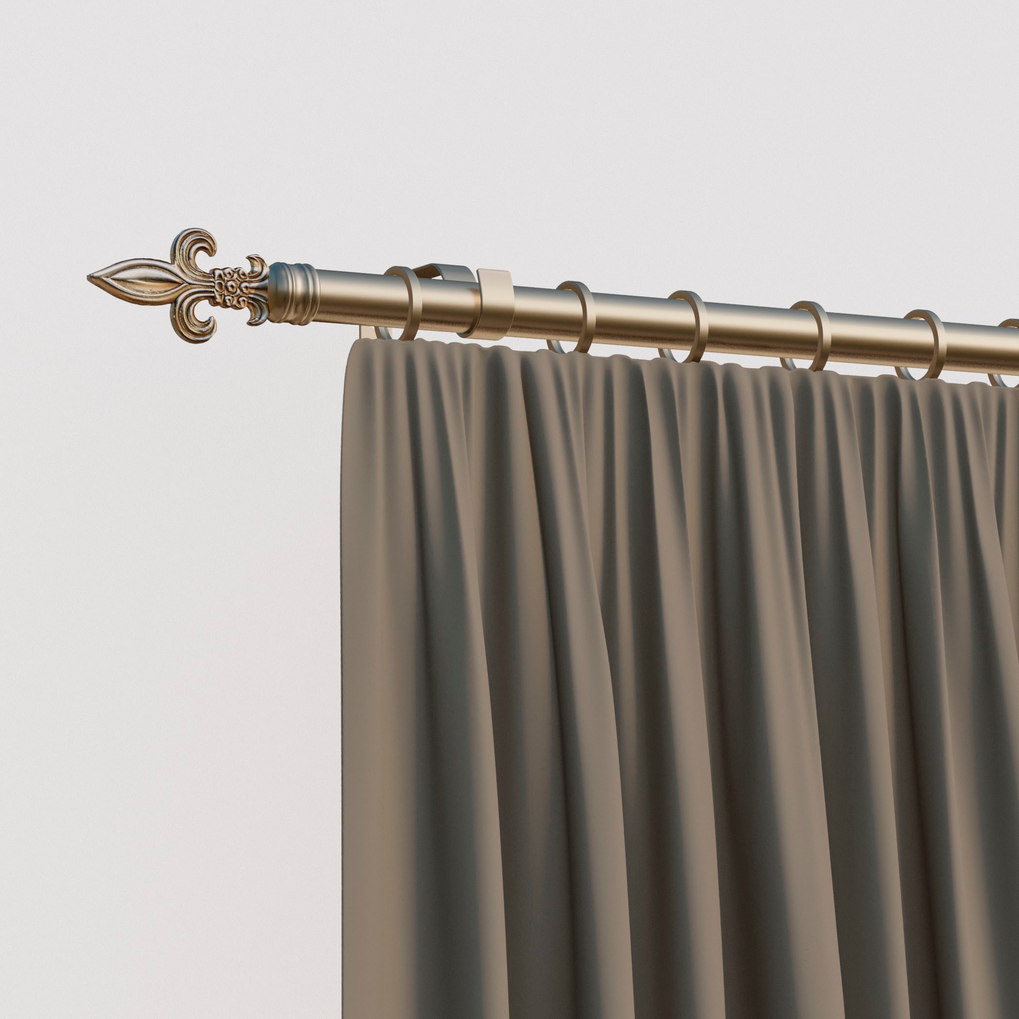 Gardinenstange INDEKO "Lucca", silber (silberfarben), L:220cm Ø:16mm, Eisen, Gardinenstangen Image