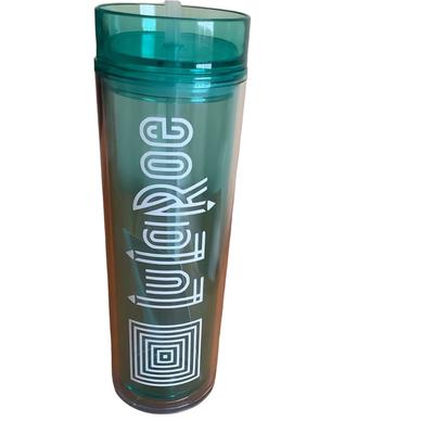 Lularoe Dining | Lularoe Bpa Free Water Bottle With Lid And Straw Straw 16 Oz Green With Logo | Color: Green | Size: 16 Oz