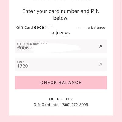 Victoria's Secret Other | Victoria's Secret Pink Gift Card $53.45 | Color: Pink/White | Size: Os