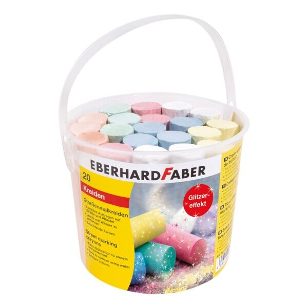 EBERHARD FABER 20er-Pack Glitzer-Straßenmalkreiden weiß Image