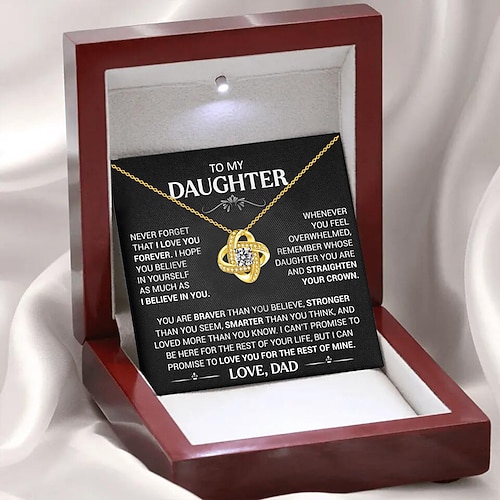 Collier pour ma fille, cadeau de Noël pour fille avec boîte à message, cadeau de bijoux d