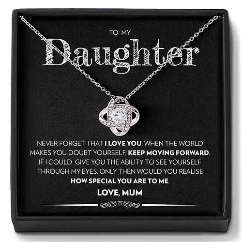 Collier pour ma fille, cadeau de Noël pour fille avec boîte à message, cadeau de bijoux d