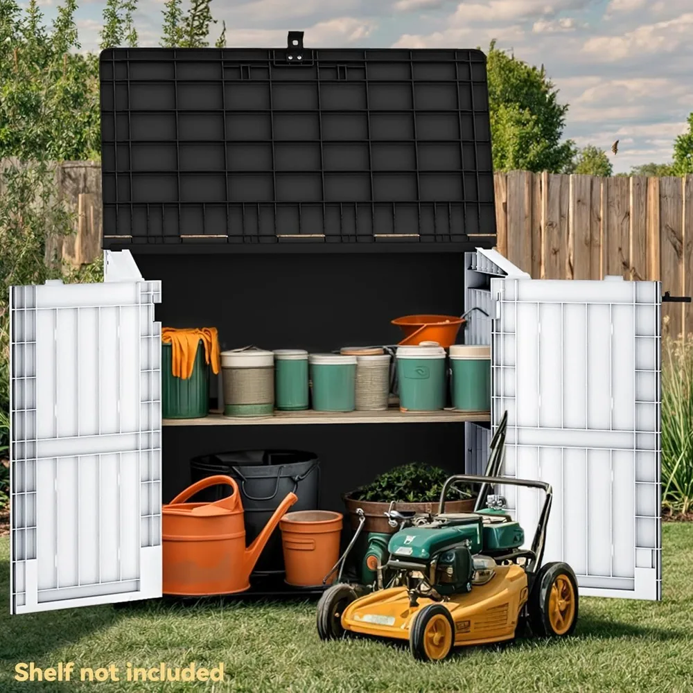 36 cu ft Tool Storage Shed, Storage for Bakcyard, Patio, and Garden, Resin Plastic Shed with Sloped Lid, Lockable Door, and