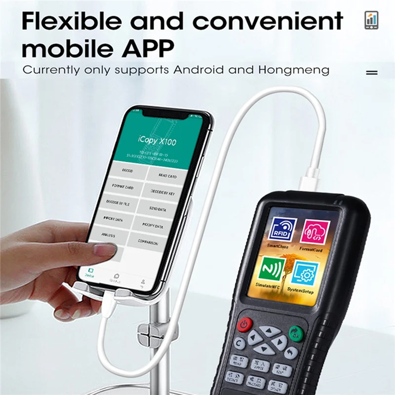 RFID Copier With Full Decode Function Smart Card Key NFC IC ID Duplicator Reader Writer (T5577 Key UID Card)-TCES