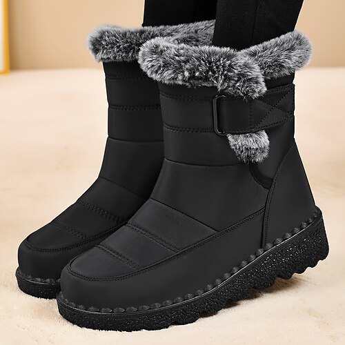 Damen Stiefel Schneestiefel Täglich Flacher Absatz Runde Zehe Lässig Satin Loafer Wein Schwarz Blau Image