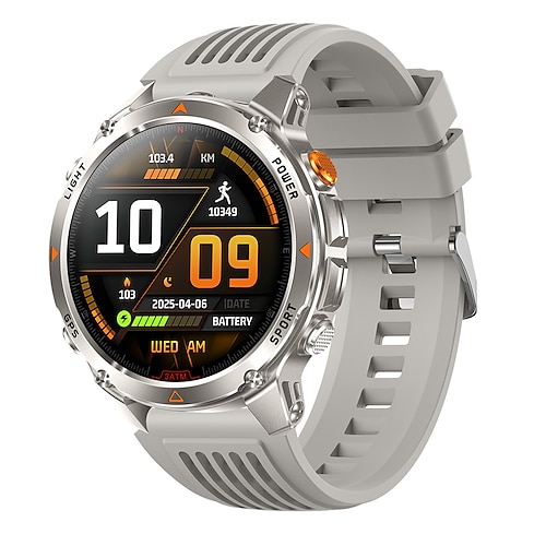 HT37 Smartwatch 1.46 Zoll Smartwatch Fitnessuhr Bluetooth Schrittzähler Anruferinnerung Aktivitäts-Tracker Kompatibel mit Android iOS Herren Langer Standby Wasserdicht Mediensteuerung IP68 22mm Image