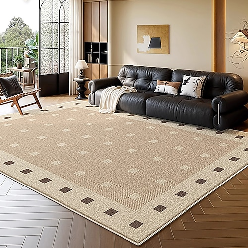 französischer Vintage-Teppich, luxuriöser, waschfreier, abwischbarer Teppich für Wohnzimmer oder Schlafzimmer, elegante große Bodenmatte für Sofa und Wohndekor Image
