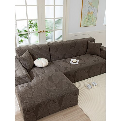 Jacquard-Sofabezug, Ganzjahres-Elastischer Schonbezug mit Schneeflockenmuster, Verdickter Rutschfester Sofaschutz für die Feiertagsdekoration, Universelle Passform Image