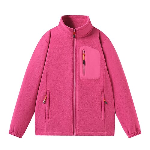 Herren Winterjacke Fleecejacke Freizeitjacke Urlaub Täglich Thermowarm Tasche Fleece Herbst Winter Einfach Mode Streetwear Stehkragen Regulär Schwarz Rosa Rote Purpur Grün Jacken Image