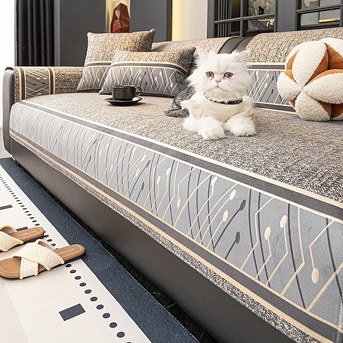 Vintage-Sofakissen im amerikanischen Stil, Ganzjahres-Luxus-Anti-Rutsch-Couchbezug, elegante Sofaschutz-Überwurfdecke mit Rückenlehnenbezug Image