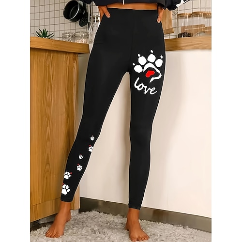 Damen Stoffhosen Leggings Gemütliche Leggings Urlaub Vintage Streetwear Volle Länge Natürliche Taille Grafik Tiermotiv Katze Elastischer Bund Druck Bequem Außenbereich Hohe Elastizität Outdoor Urlaub