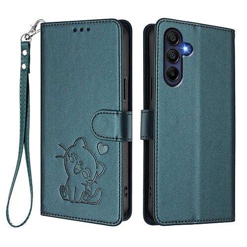 Handy Hülle Handyhüllen Für Samsung Galaxy S26 Ultra Plus S25 S24 S23 S24 FE S22 Plus Ultra S23 FE A56 A36 A26 Brieftaschenhülle Vollschutz mit Trageriemen Stoßfest Katze Retro TPU PU-Leder Image