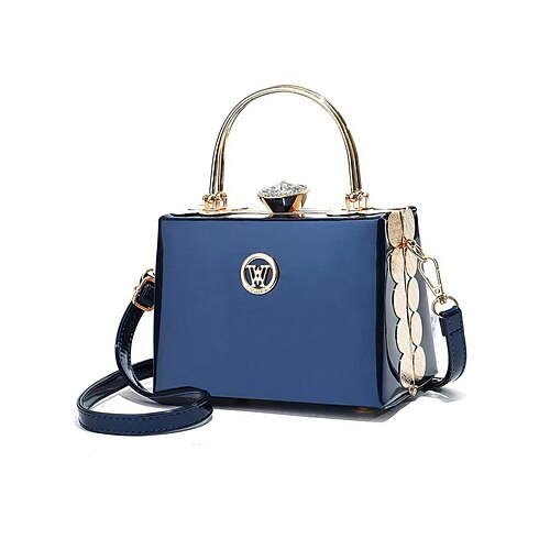 Abendhandtasche aus burgunderrotem Lackleder für Damen mit goldenem Griff, Handtasche im Vintage-Gatsby-Stil für Cocktailpartys, Hochzeiten und formelle Anlässe