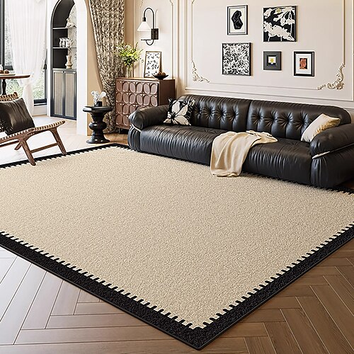 französischer Vintage-Teppich, luxuriöser, waschfreier, abwischbarer Teppich für Wohnzimmer oder Schlafzimmer, elegante große Bodenmatte für Sofa und Wohndekor Image