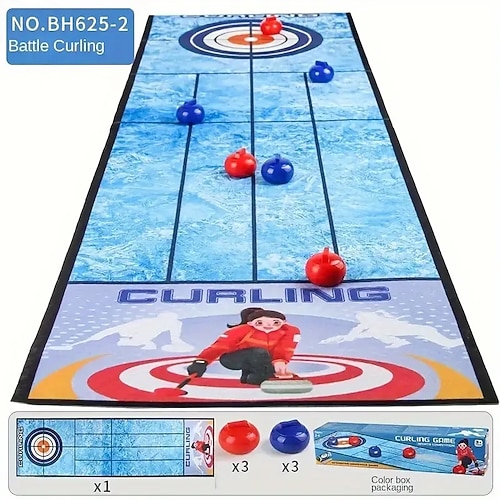 1 Set 3-in-1 Multisport-Battle-Brettspiel - Fußball-Bowling Curling-Desktop-Interaktionsspiel für Familienabende Partyspiele - ideale Tischdekoration für Weihnachten und Geburtstage