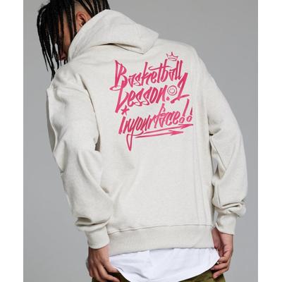 creamsodalab Basketball Lesson 1 Natural Fit Hoodie Oatmeal Pink