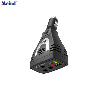 Meind 75W Power Inverter DC 12V to AC 220V Car Charger Plug in Adapter Outlet with USB Port Portable Power Converter for Car