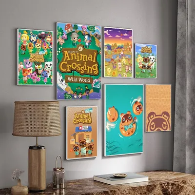 Cartoon A-Animal Game C-Crossing Decorative Painting Mural Retro Poster Modern Home Wall Decoration Gift And Printing Aesthetic