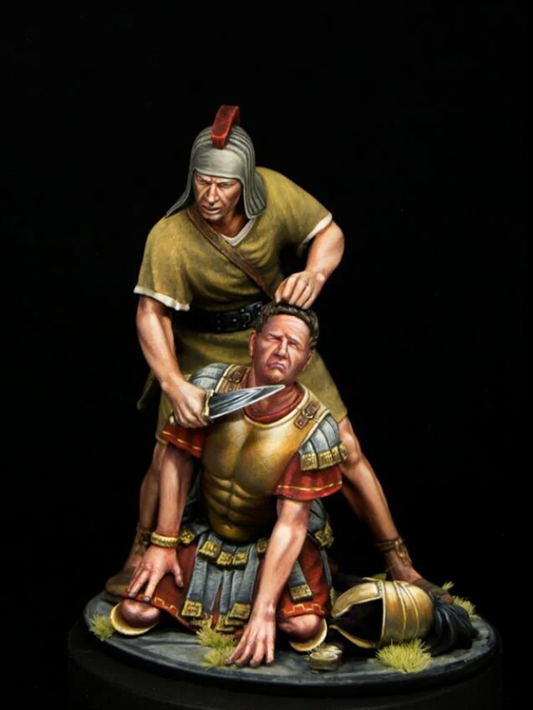 Harzsoldat 1/24 75MM antike Fantasie OFFIZIER Krieger FIGHT Modell Unmontierter unbemalter Figurenbausatz Image