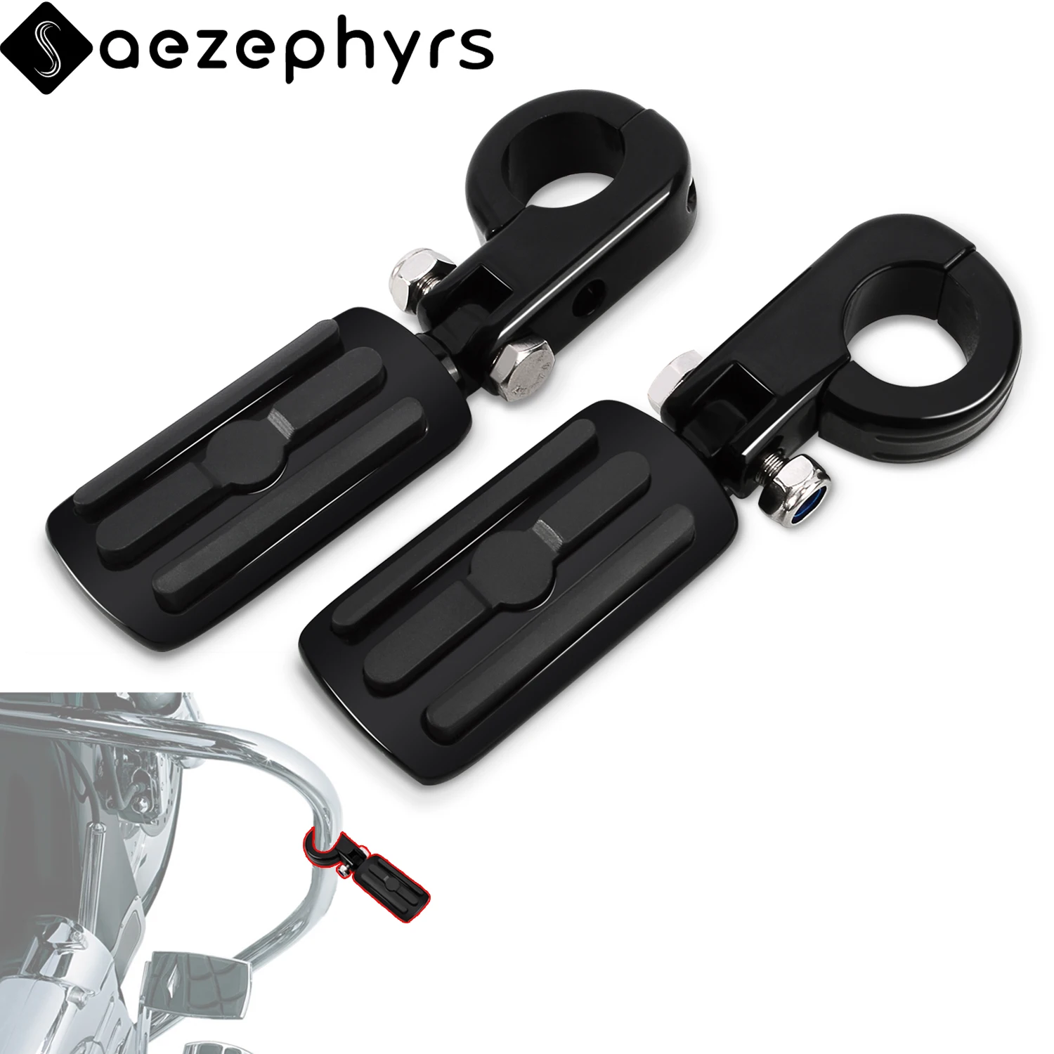 Motorrad-Fußstütze für den Highway, 2,5 cm und 3,2 cm, Motorschutzbügel, Halterung für Honda, Yamaha, Kawasaki, Harley, Touring, Dyna, Fat Bob, Softail, Electra Glide, Street Glide, Road King, Low