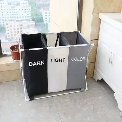 Home Furniture 1/2/3/ Grids Foldable Laundry Basket Organizer For Dirty Clothes Toy Laundry Hamper Large SorterCollapsible Foldi