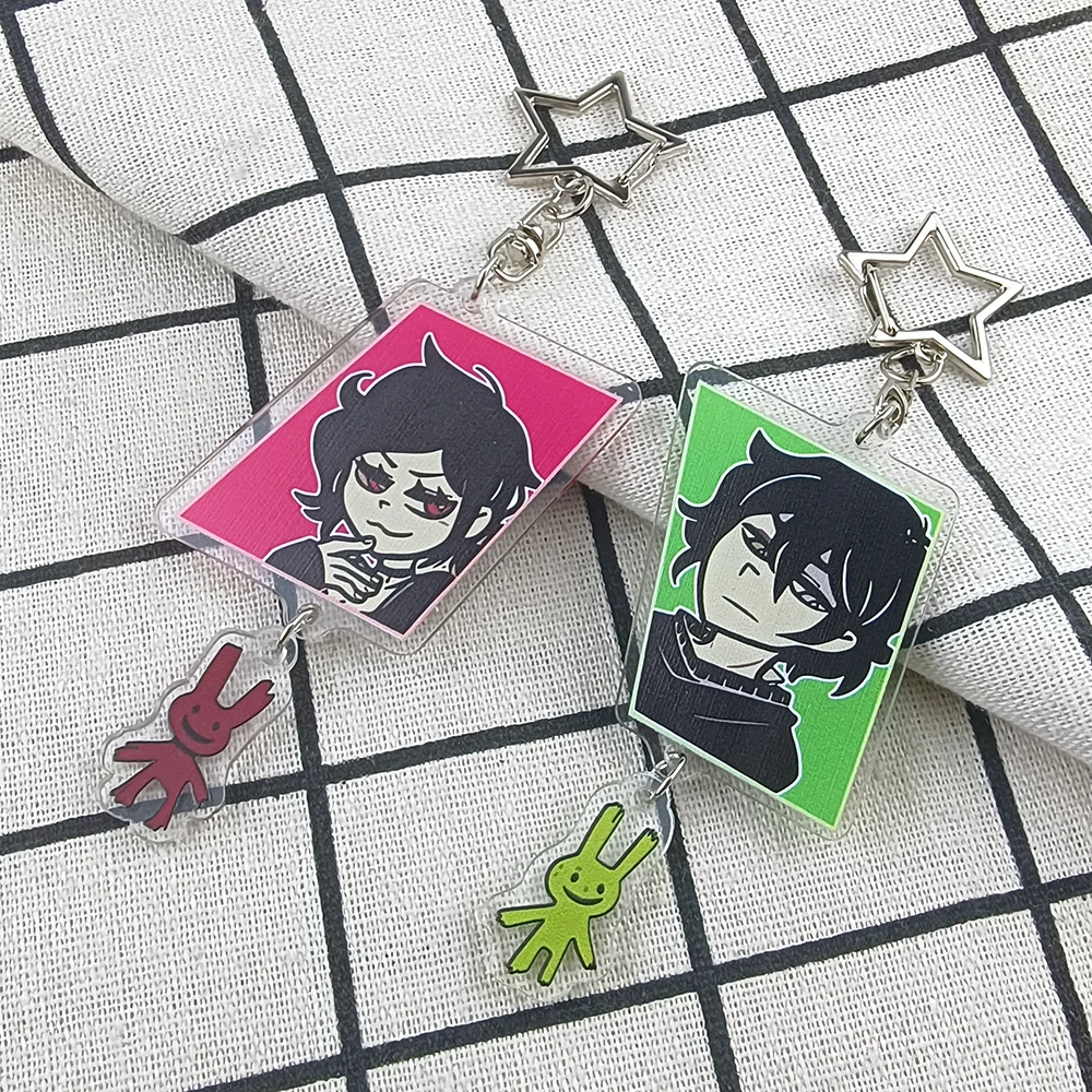 Spiel Der Sarg von Andy und Leyley Cosplay Schlüsselanhänger Zweiseitiger Schlüsselanhänger Acryl Kleiner Hase Anhänger Schlüsselanhänger Zubehör Geschenke Image