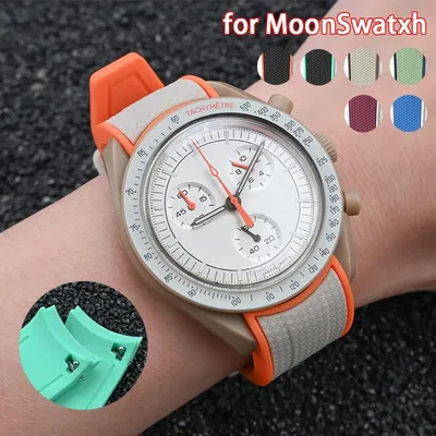 Neues Silikonarmband für Omega X Swatch Joint MoonSwatch 20 mm Schnellverschluss-Uhrenarmband mit gebogenem Ende für Rolex Seamaster 300