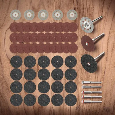 60pcs Diamond Cutting Discs Sanding Grinding Wheel Set Circular Saw Blade for Woodworking Metal Dremel Mini Drill Rotary Tool