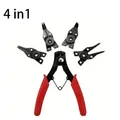 Pinze per anelli elastici 4 in 1 Set Pinze per anelli elastici Multi crimpatura Pinza rimovibile Testa di fissaggio Pinze per anelli elastici Utensili manuali Multifunzionali