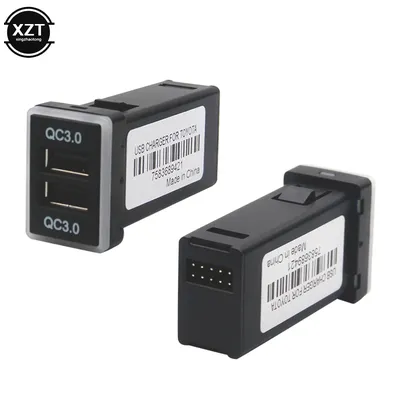New QC3.0 Quickcharge Car Charger Car Accessories Double USB Phone PDA DVR Adapter Plug & Play Cable For Toyota Series Cars