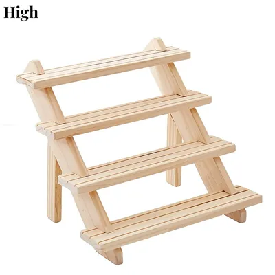 Multi Layered Desktop Storage Rack Jewelry Pine Display Rack Home Multi-purpose Plant Flower Rack Wooden Staircase Storage Rack
