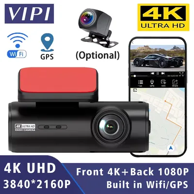 4K Dash Cam WIFI GPS Auto DVR 1080P Hinten Kamera Video Drive Recorder Dashcam Registrar Mini Black Box 24H Überwachung Nachtsicht