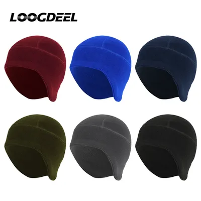 LOOGDEEL Winter Warm Outdoor Sports Skiing Cycling Cap Hat Windproof Soft Beanie Cap Women Ski Bike Hat Cap Men Polar Fleece Cap