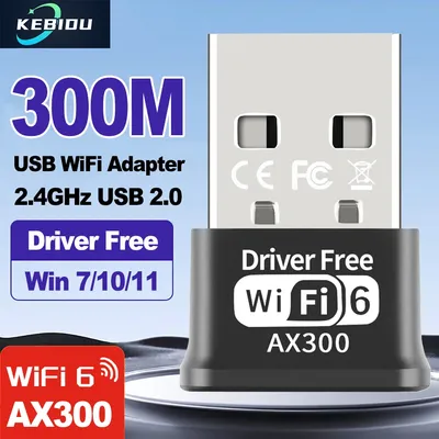 AX300 USB WiFi 6 Adapter 2.4G Wireless Dongle 802.11AX Network Card USB 2.0 Wi-Fi Receiver For PC/Laptop Win 710/11 Driver Free