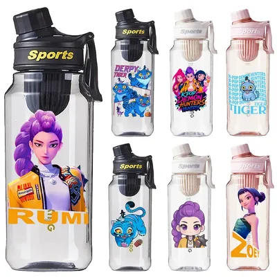 750Ml Large Capacity Sports Water Bottle Saja Boys Anime Kpop Demon Hunters Transparent Scales Leak Proof Cup Best Seller