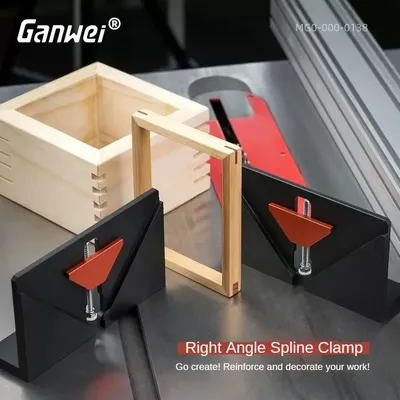 Right Angle Woodworking Clip Spline Fixture Router Table Wood Frame Slotting Feeding Clamp Tenon Saw Table Auxiliary Tools