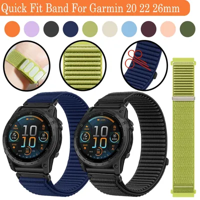 20 22 26mm Nylon Loop Strap for Garmin Fenix 8 Enduro 3 2 Fenix E Quick Fit Band Accessory for Garmin Fenix 7X/6X/5X Watch Band