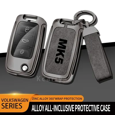 Auto TPU Zinc Alloy Key Case Bag For VW Volkswagen GOLF 5 MK5 Car Key Chain Car Metal Key Shell Interior Decoration Accessories