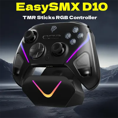 EasySMX TMR Stick Controller D10 Wireless Gamepad Compatible with PC/Switch/Steam/Phone/TV, Charging Dock, Micro Triggers