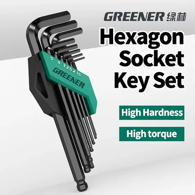 GREENERY Hex Key Allen Wrench Set Hardened Steel Extended Universal Hex Key Metric Allen Wrench L Hex Key for Hex Socket Screws