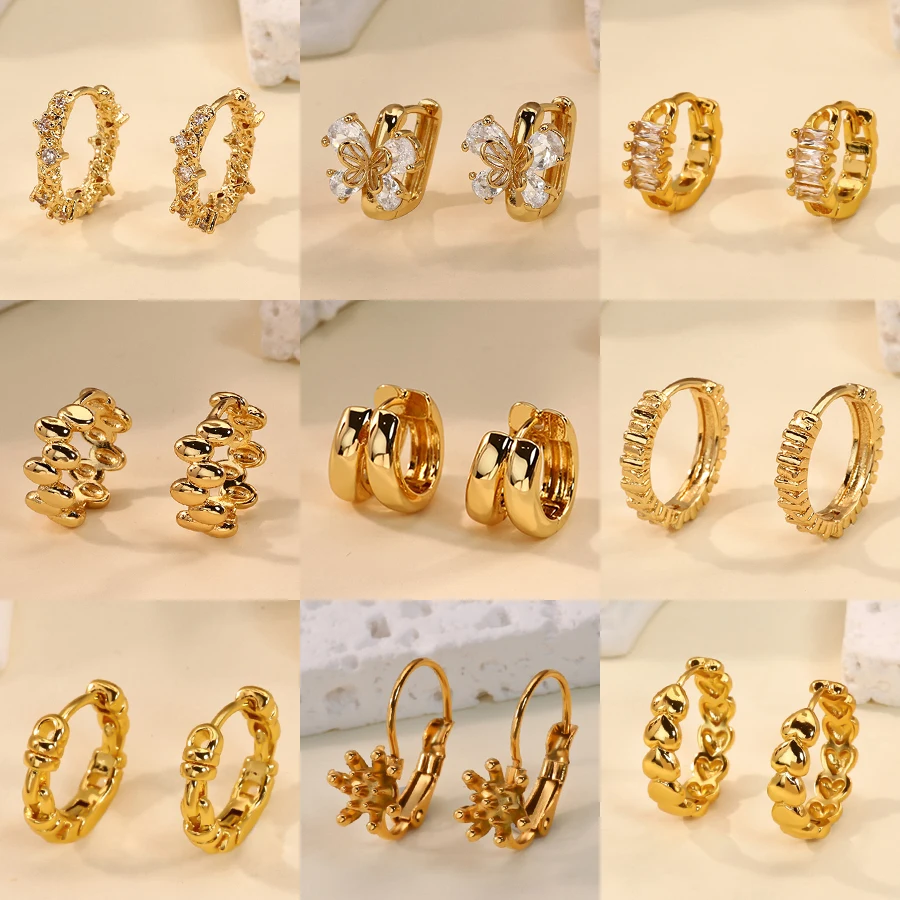 Vintage Edelstahl Creolen für Frauen Gold Farbe Unregelmäßige Geometrische Ohrring Mode Hochzeit Party Ästhetischen Schmuck Image