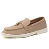 Lässige, große, atmungsaktive 44-Frühlings-/Sommer-Loafer für Damen, Wanderschuhe aus Leder, modische flache Arbeitsschuhe für Damen
