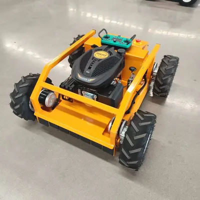 Source manufacturer low price wholesale wheel remote control smart lawn mower oil-electric hybrid orchard lawn mower