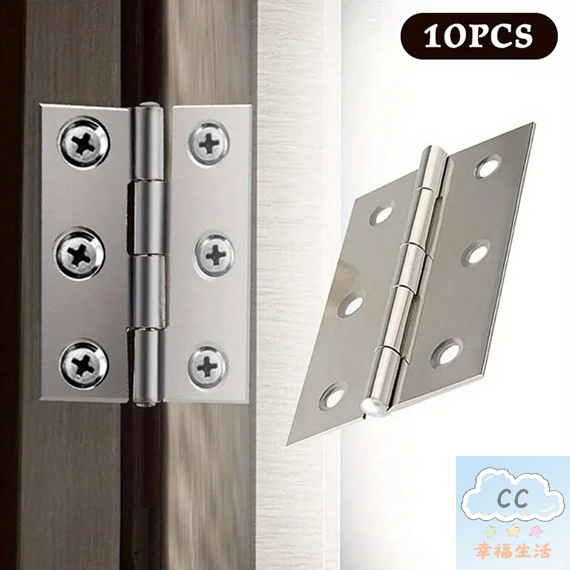 2025 HUA HUA 10 Stück Edelstahl-Türscharniere, Schranktüren, Fenster, Holzkiste, flaches Scharnier, Wohnmöbel, Hardware-Zubehör Image