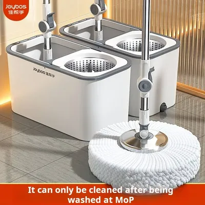 JOYBOS Spin Mop With Bucket Dehydrating Floor Cleaner Mops Stainless Steel Hands-Free Washing Dry Wet For Home Living Room