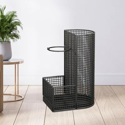 Umbrella Holder Large Capacity Entryway Storage Container Stable Portable Black with Water Tray Gifts Umbrella Stand Metal