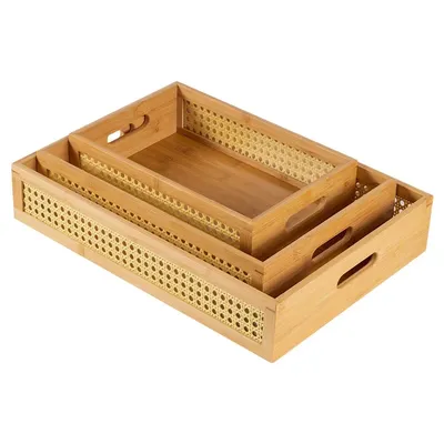 Japanese Style Wooden Storage Box Bedroom Make Up Organizer Living Room Desktop Grid Tray Organizer Box Storage Containers