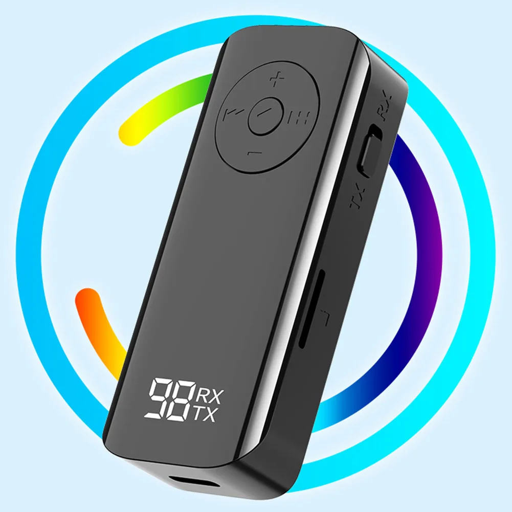 Ricevitore 5.3 compatibile con Bluetooth Adattatore AUX wireless da 3,5 mm con display a batteria a LED per cuffie/altoparlante stereo/cablate domestiche