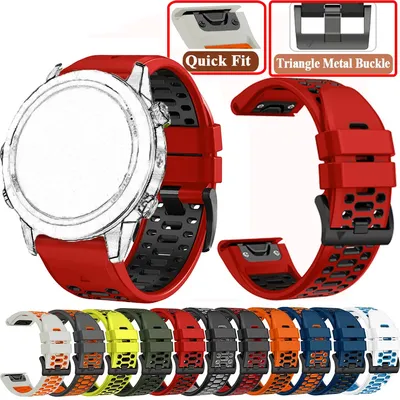 Outdoor Sports 22/26mm Silicone Watch Band For Garmin Fenix 8 E 5 5X 6X 6 7 7X Pro/TACTIX/Mk2 Mk2i G1/Enduro 2 3 QuickFit Strap
